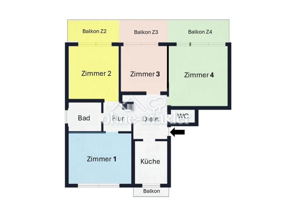 Grundriss 4er WG 