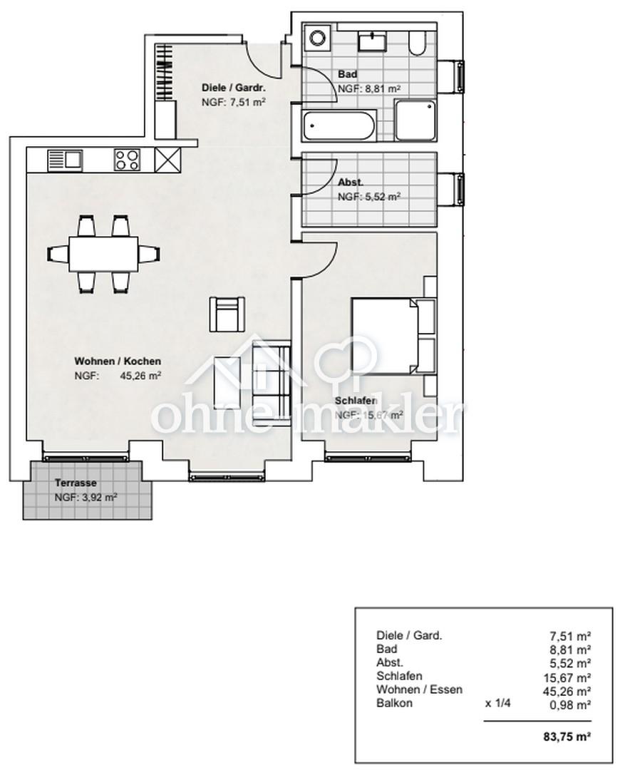 Wohnen mit Stil: 2 Zimmer-Neubauwohnung mit Terrasse – ca. 83 m² in Fümmelse - Photo 5