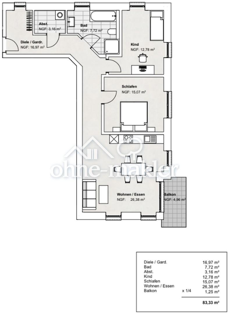 Wohnen mit Stil: 3 Zimmer-Neubauwohnung mit Balkon – ca. 83 m² in Fümmelse - Foto 5