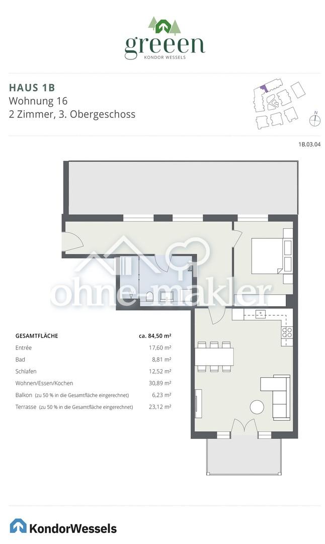 Exklusives Neubau-Penthouse mit 2 Zimmern, Dachterrasse & Balkon - Foto 3