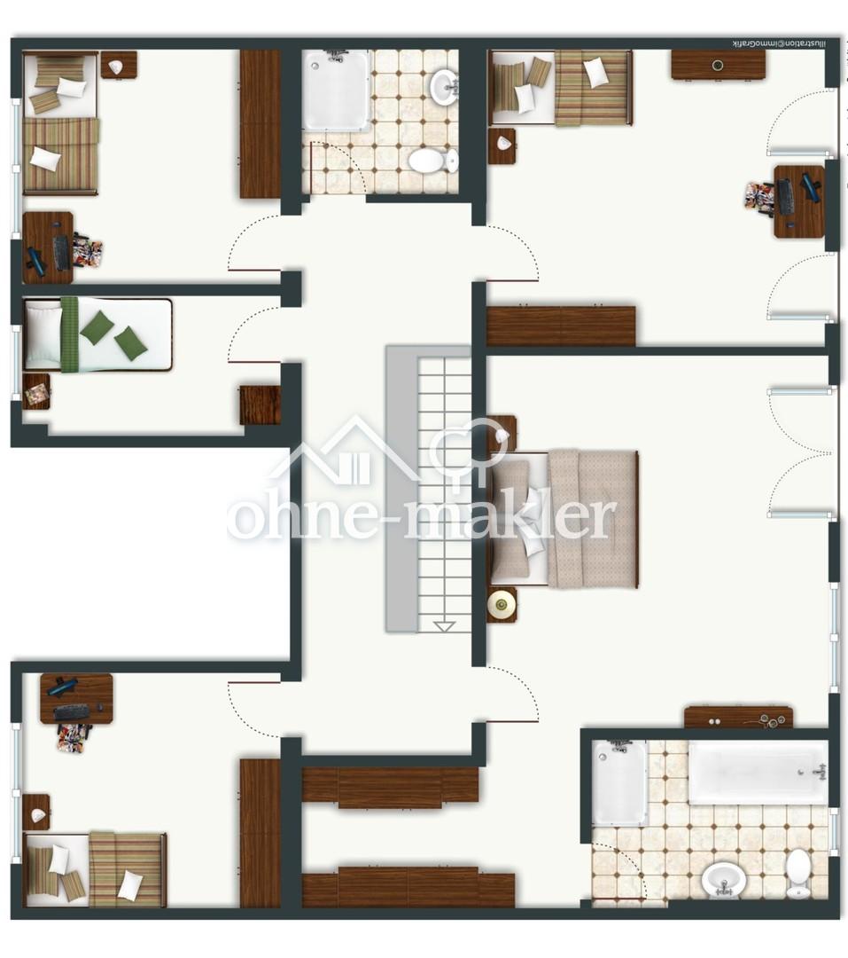 Skizzierter Grundriss 1.OG