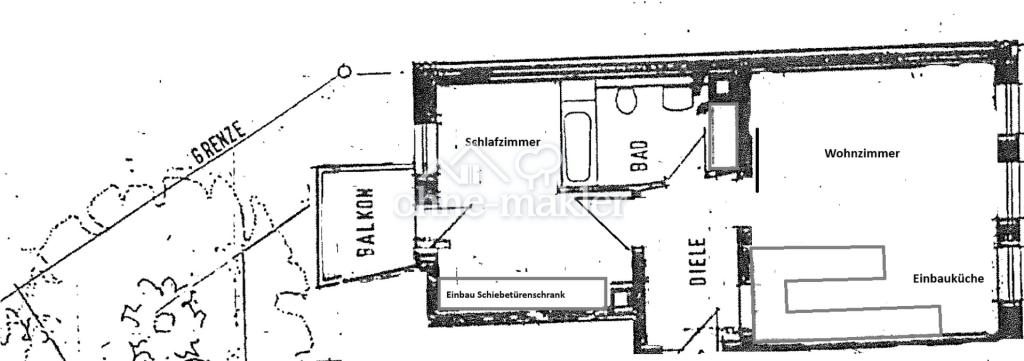 Grundriss mit Einbaumöbeln