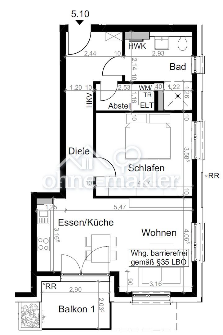 Grundriss ca. Masse