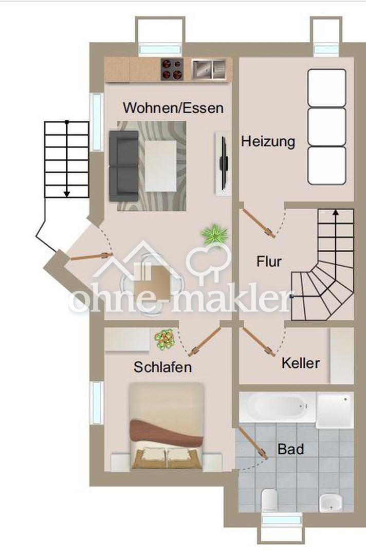 Nette Einliegerwohnung im UG einer Doppelhaushälfte in Vöhringen - Foto 2
