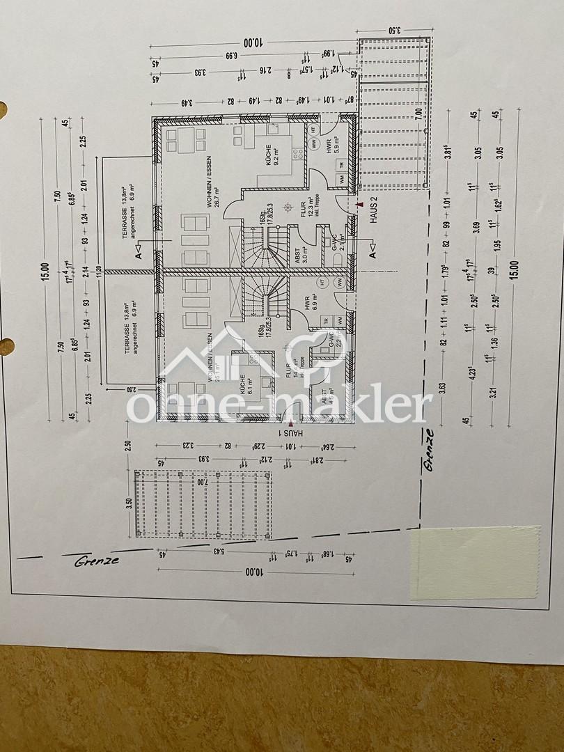 Grundriß DG hintere Wohnung
