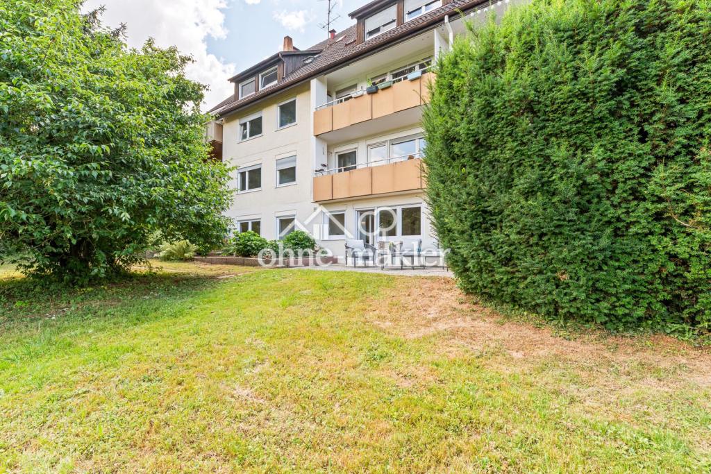 Blick zum Haus vom Garten