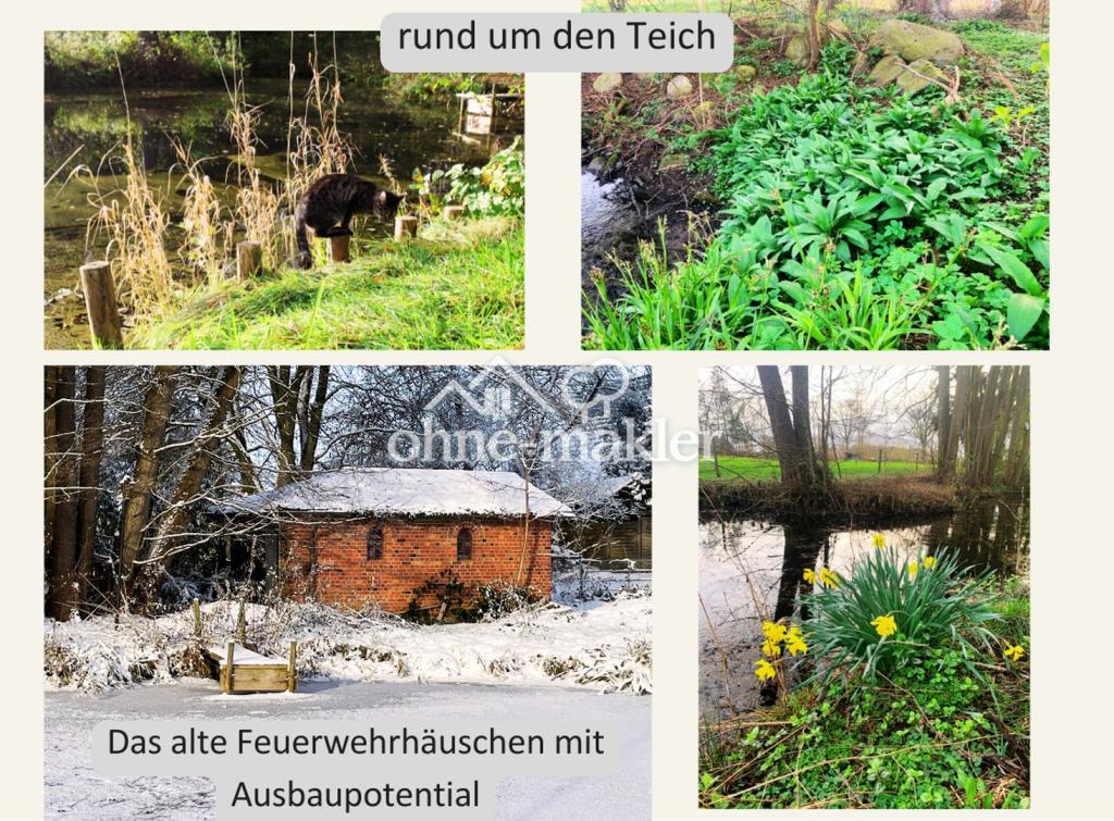 Teich und Feuerwehrhäuschen