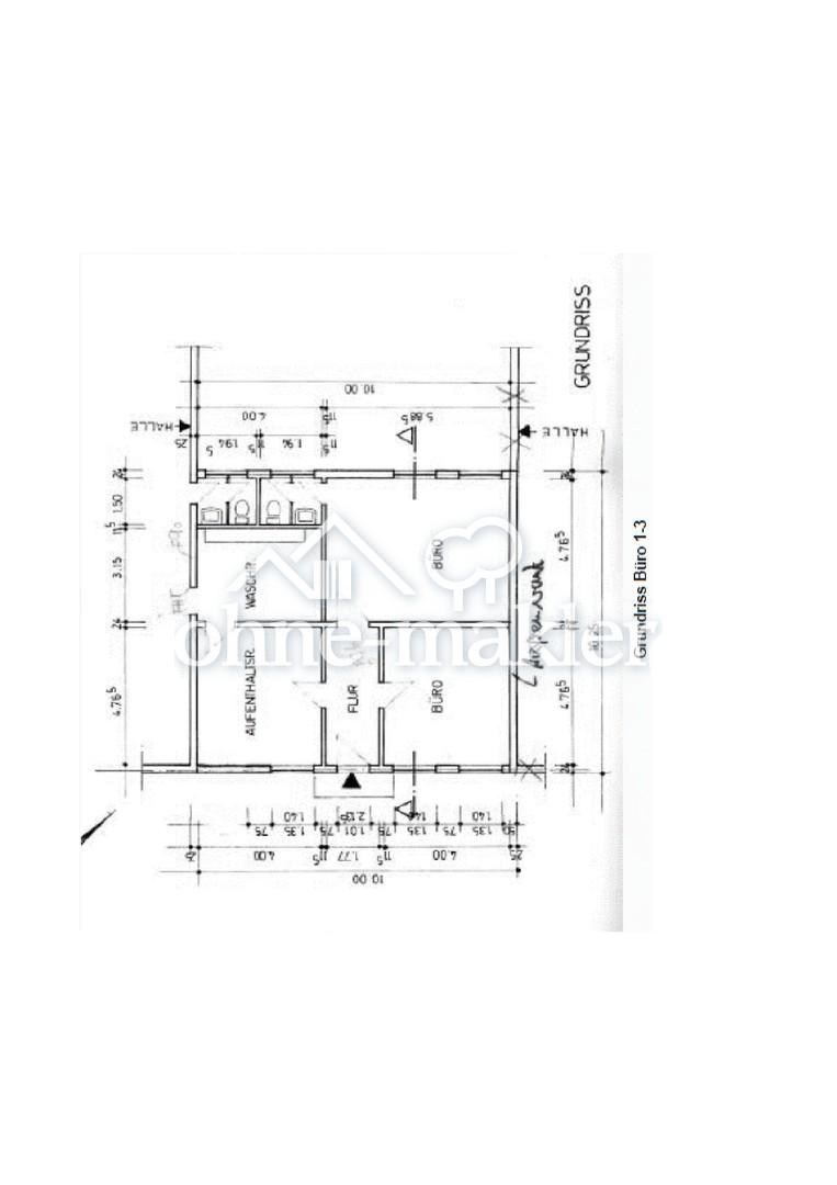 Grundriss Büro u. Sozialräume