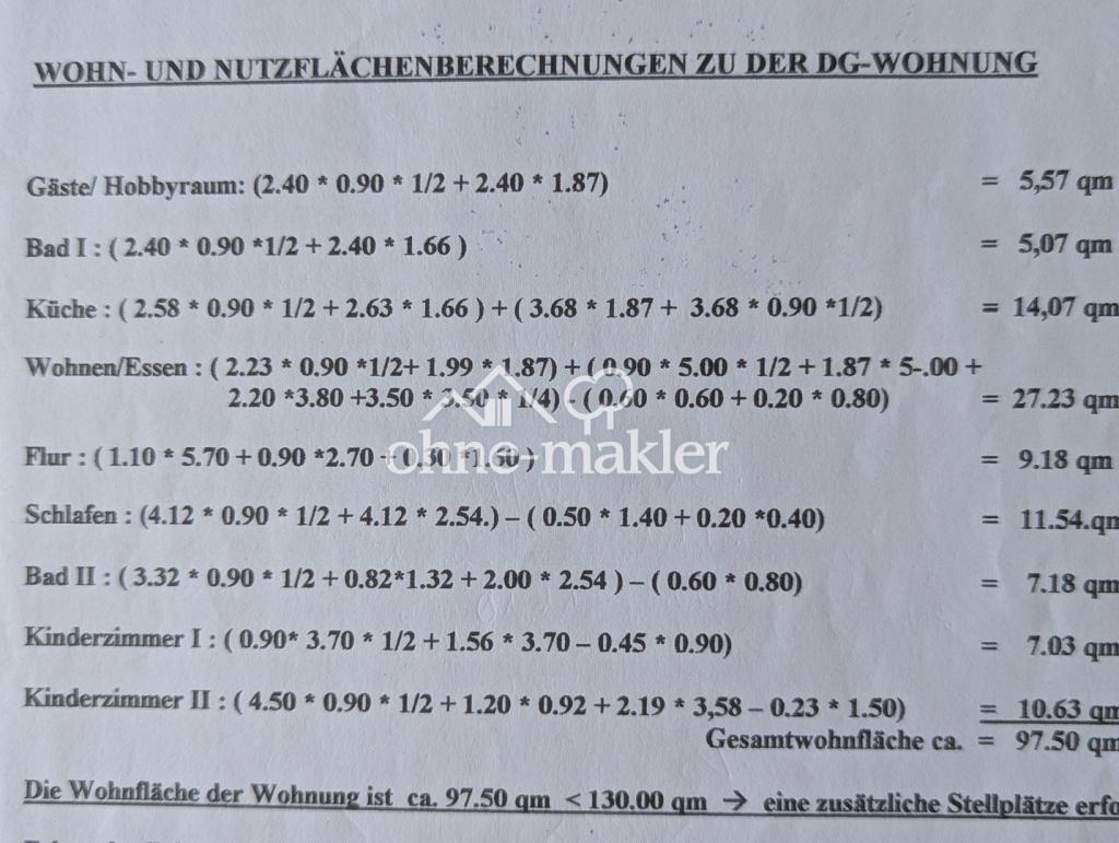 Wohnflächenberechnung