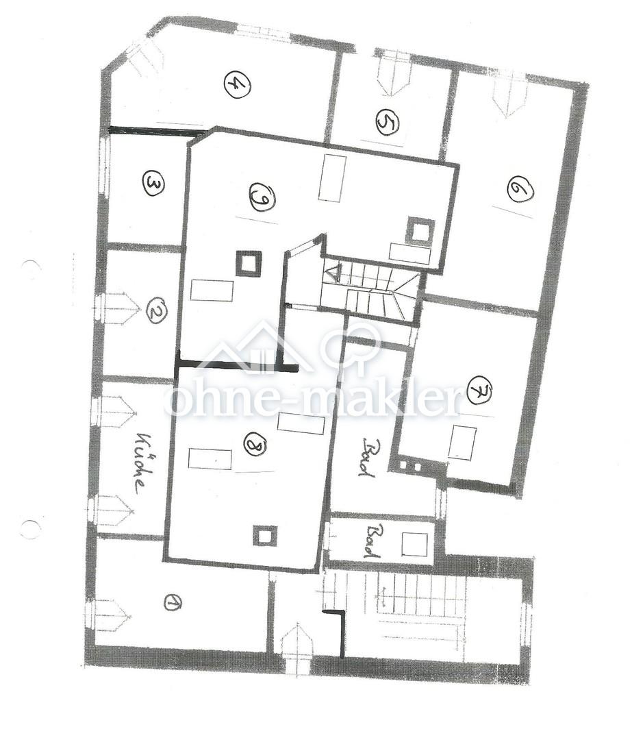 Grundriss mit oberer Ebene