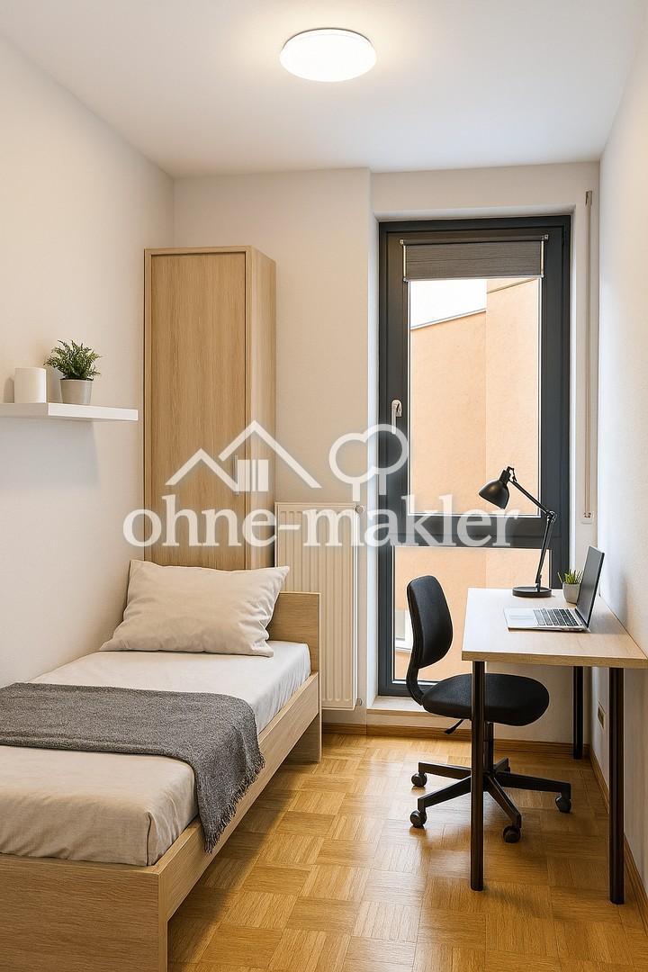 WG-Zimmer mit Bett & Tisch