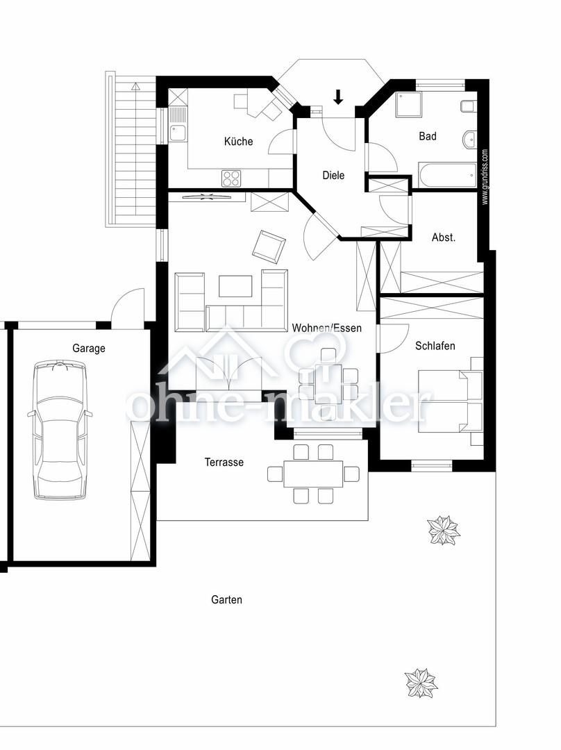 Grundriss EG Einliegerwohnung