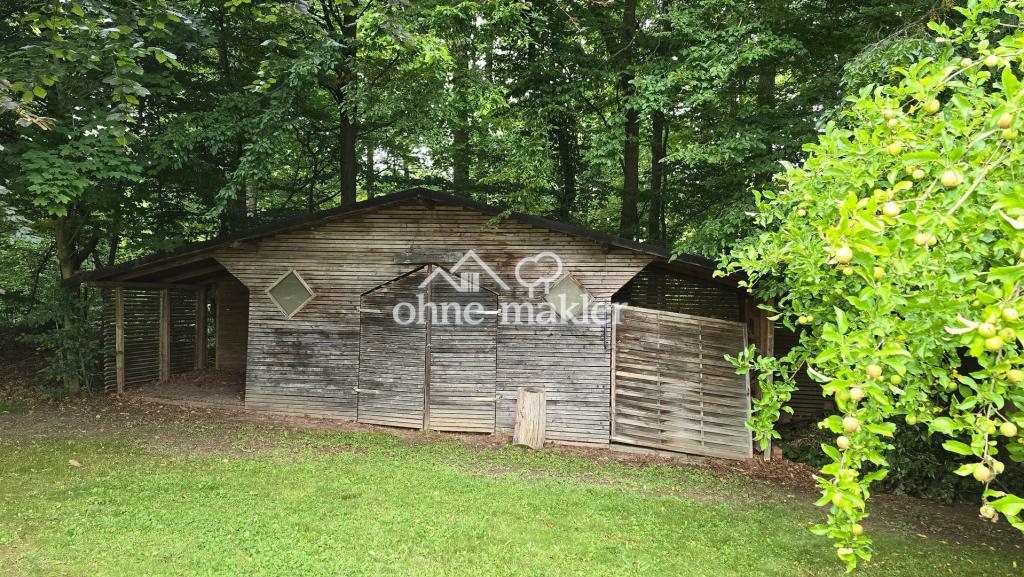 Holzhütte am Waldrand