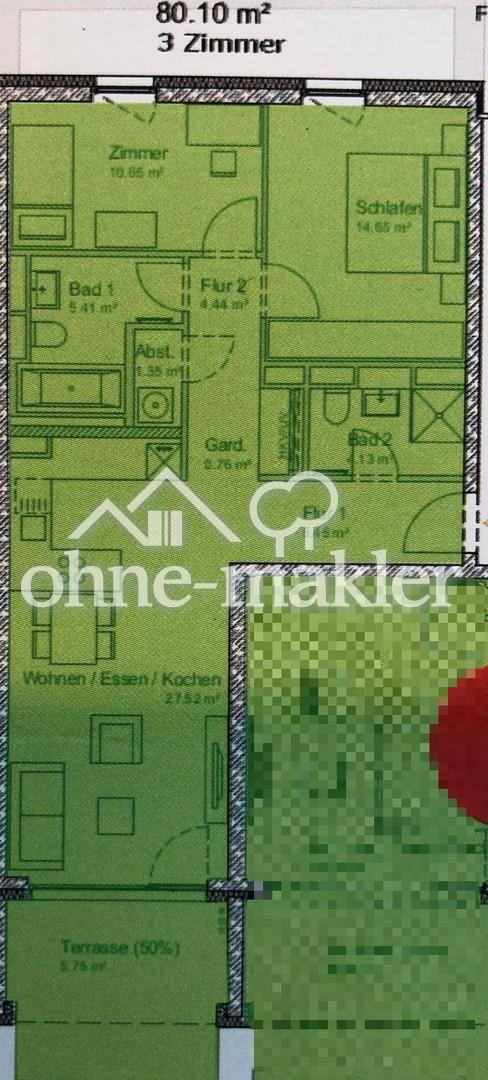 Grundriss mit QM