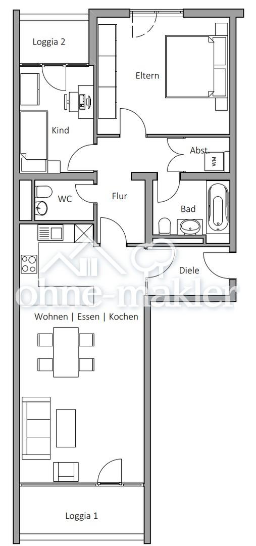 Grundriss der Wohnung