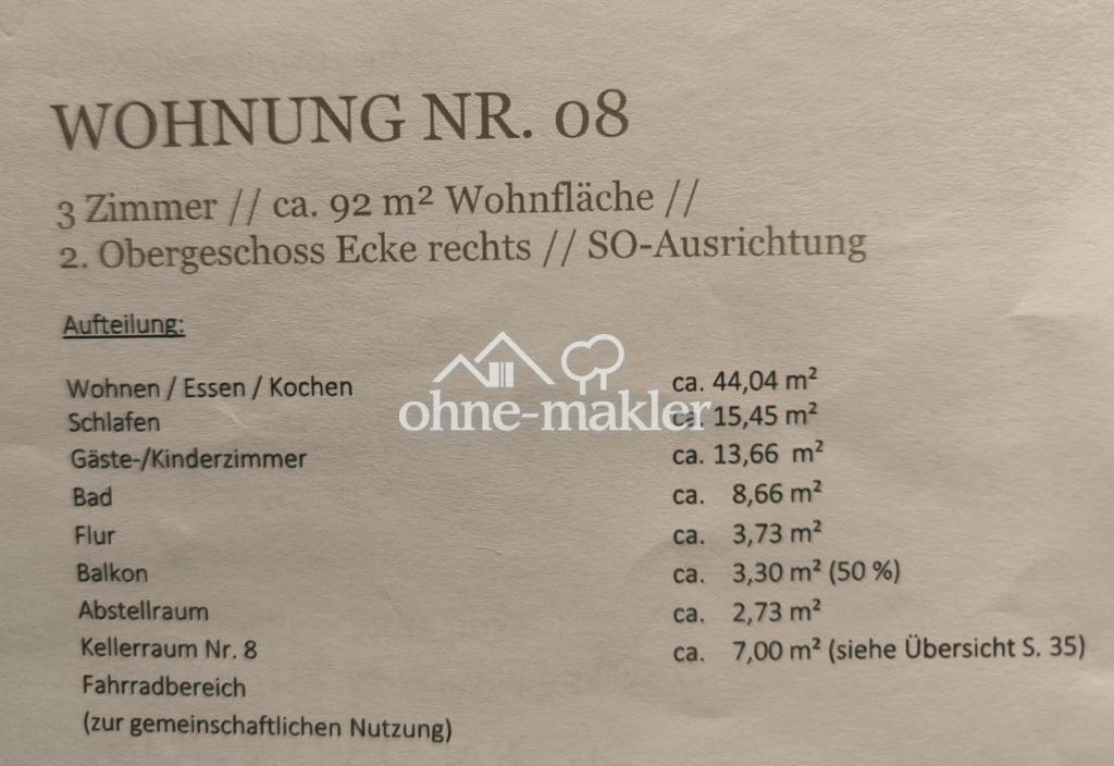 Wohnflächenübersicht