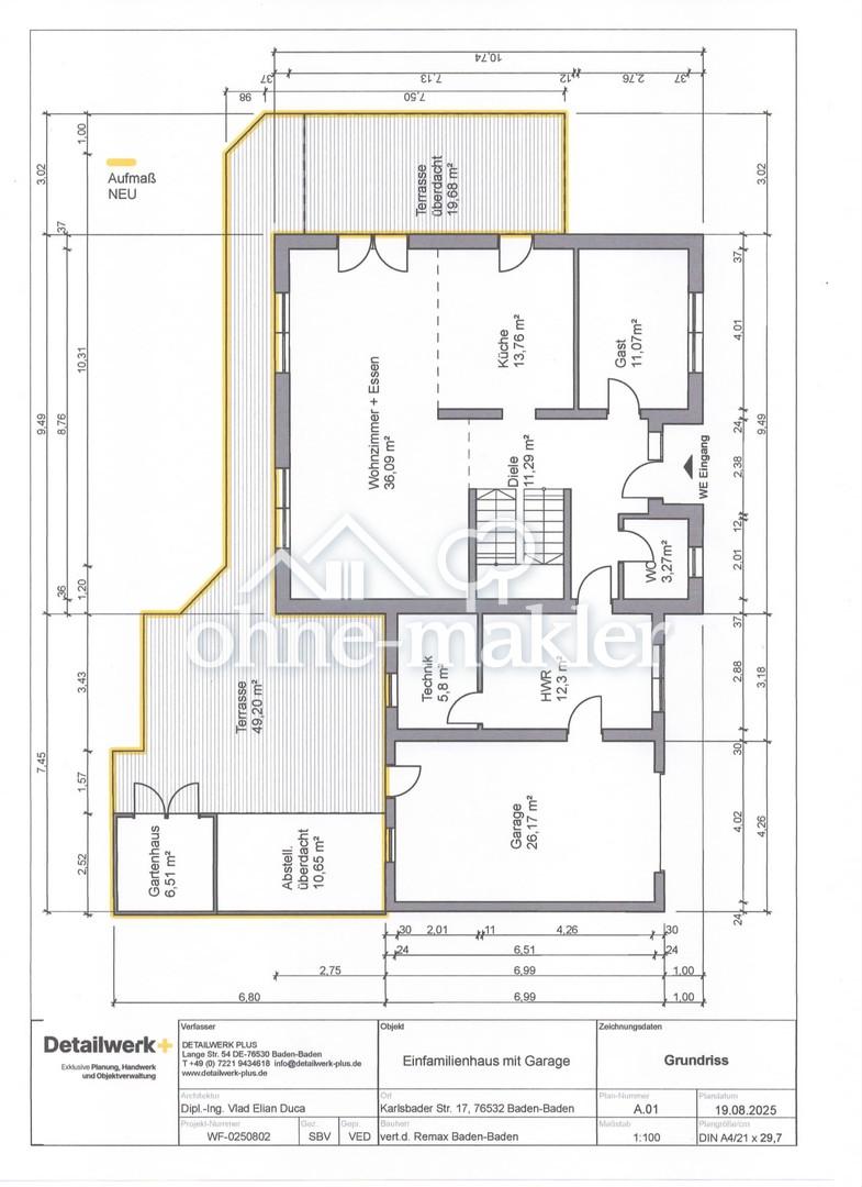 Grundrisse EG mit Terrasse
