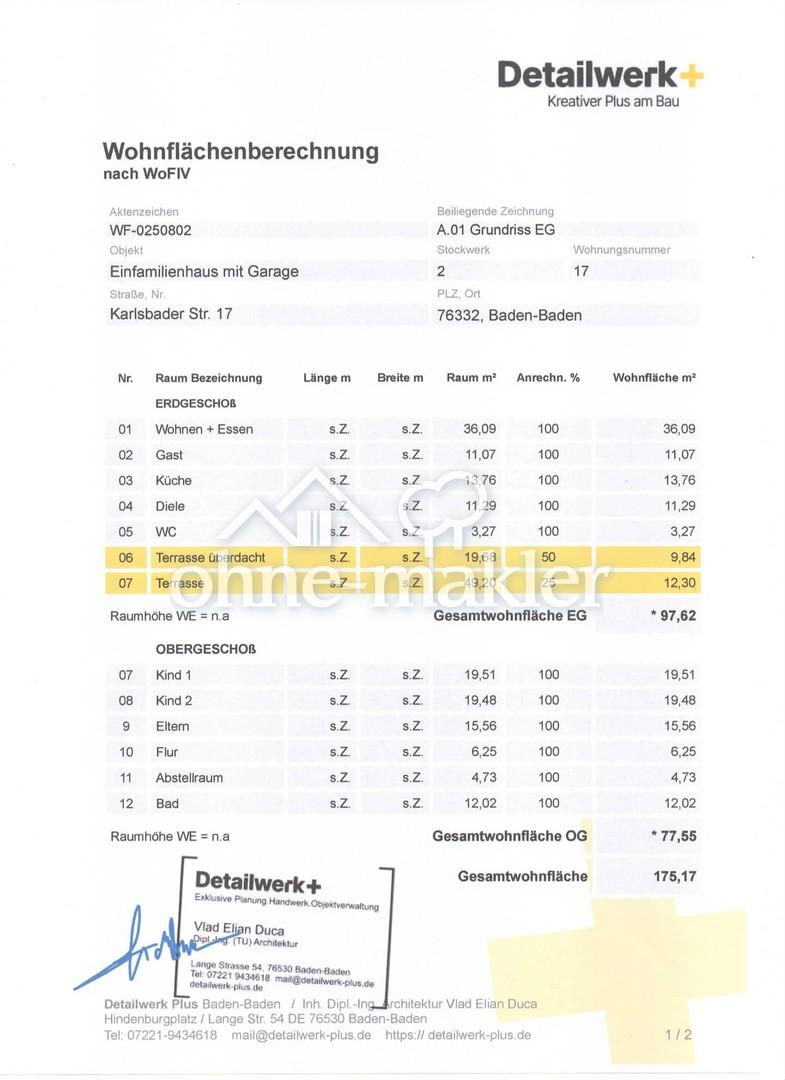 Wohnflächenberechnung