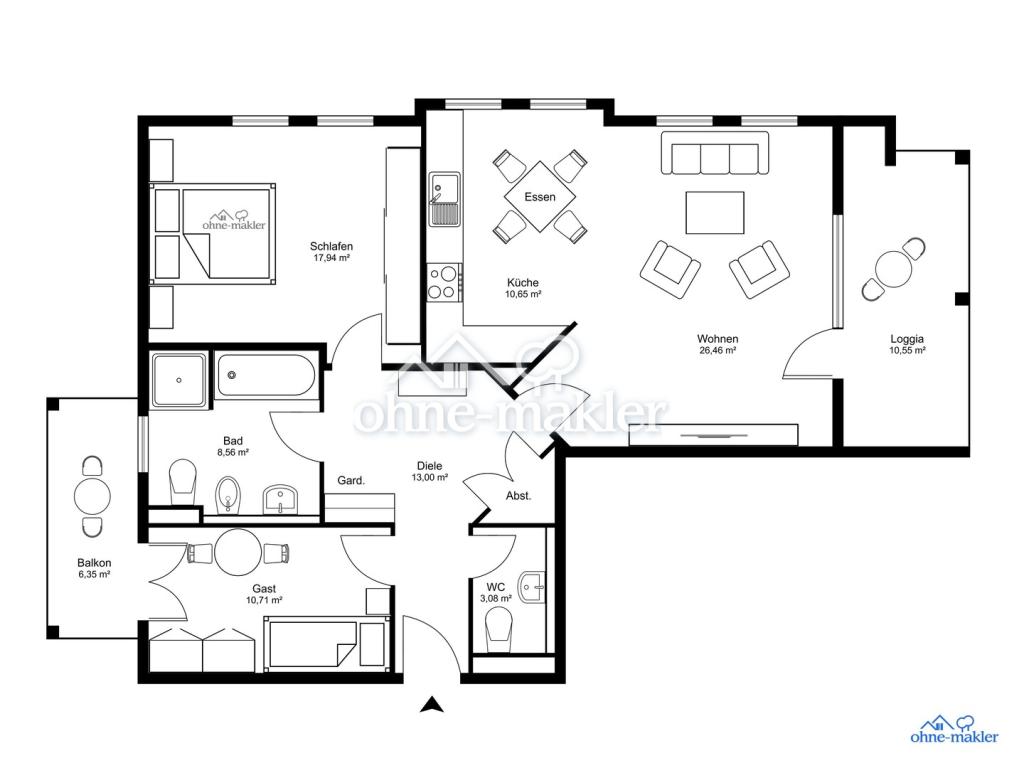 Grundriss Wohnung 106