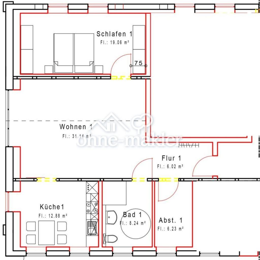 Grundriss der Wohnung
