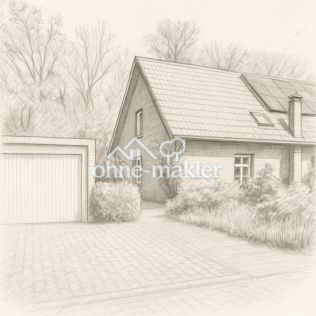Südseite mit Garage/Stellplatz