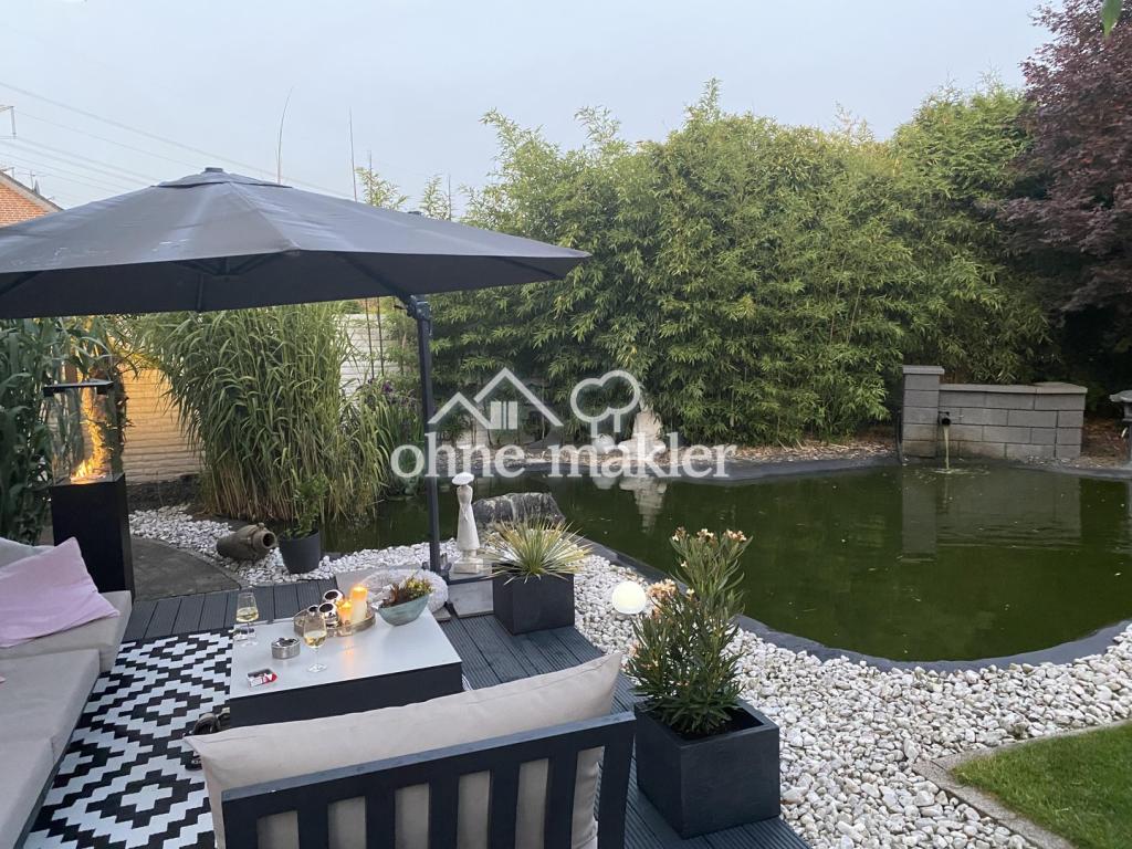 Terrasse Wohnzimmer/Koi Teich