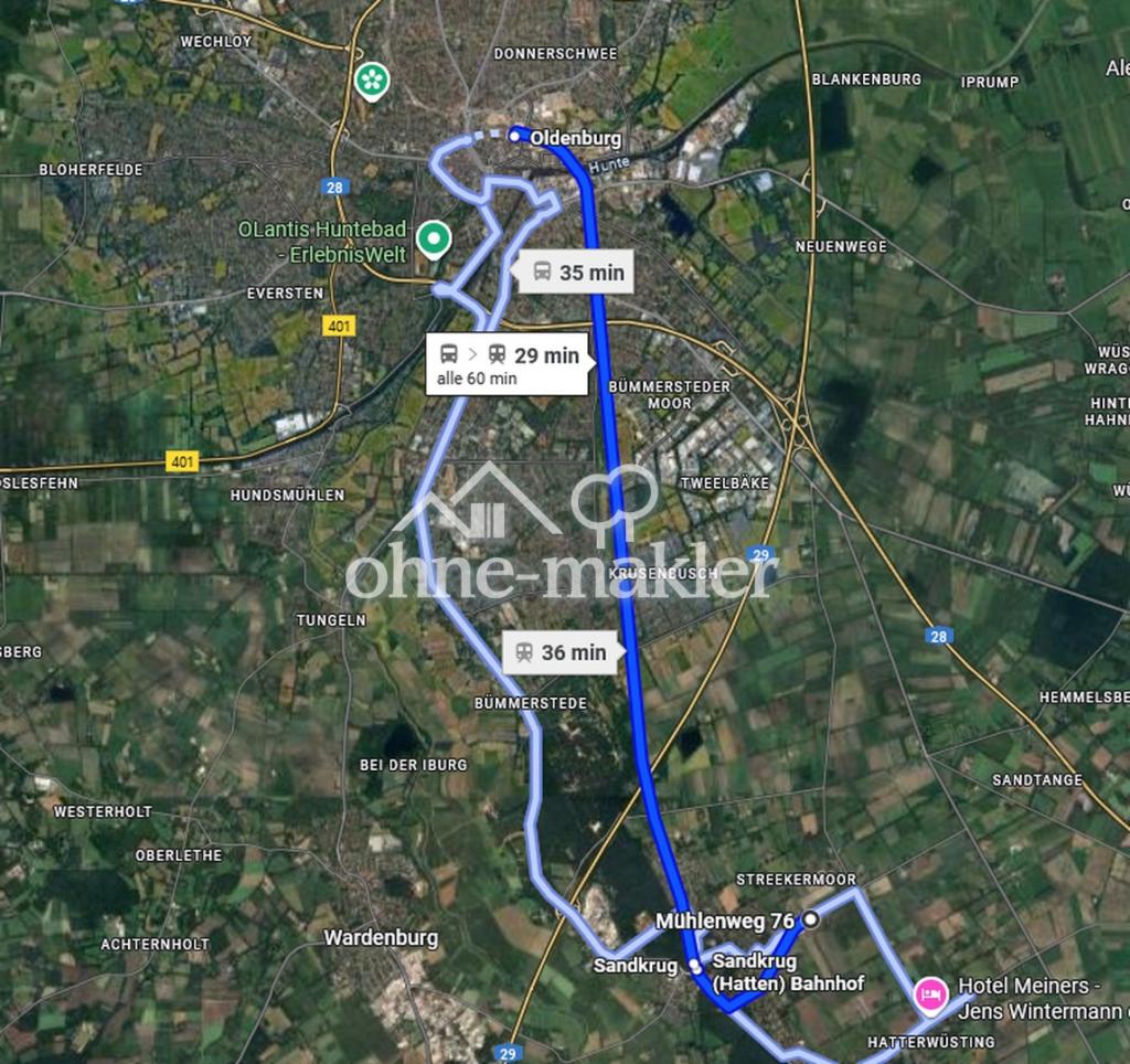 Bus: nach Oldenburg