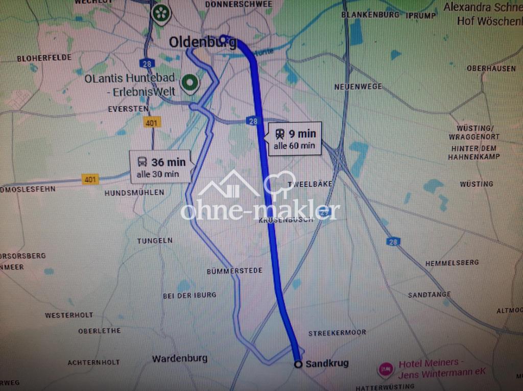 Bahn: Sandkr. nach Old.: 9 min