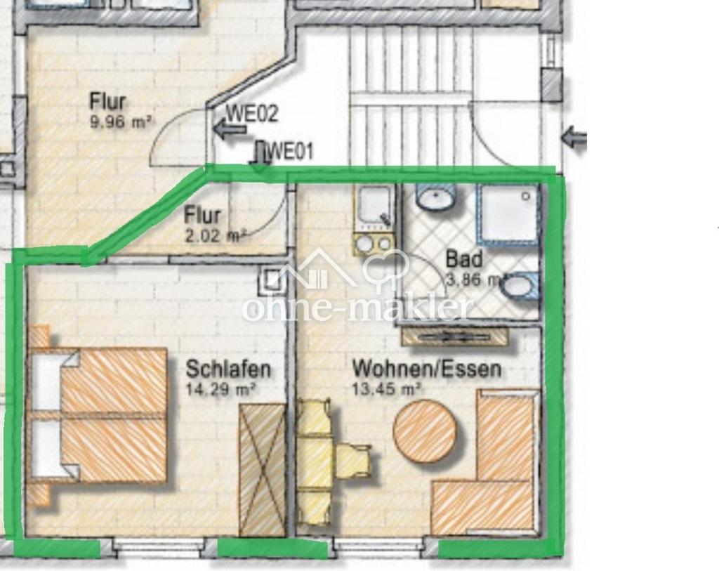 Helle, zentrale 2 Zimmer Wohnung - Foto 5
