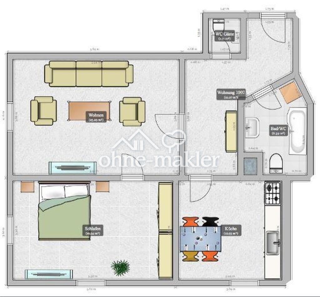 Schöne renovierte 2-Zi-Altbauwohnung, Küche mit EBK in Bogen Zentrum - Photo 5