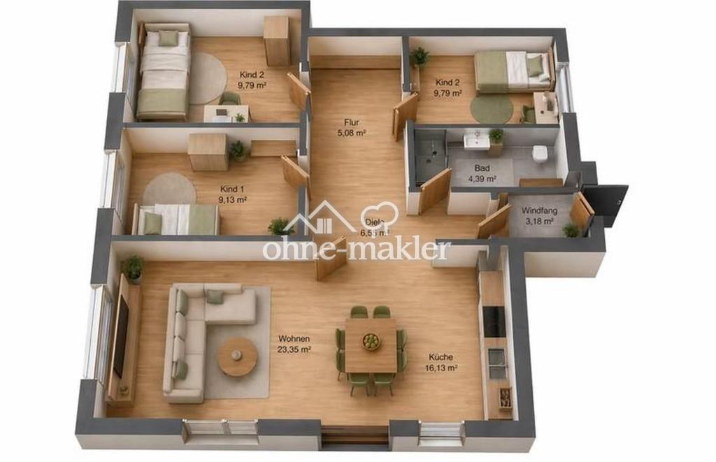 Erstbezug nach Kernsanierung - 4-Zimmer-Wohnung mit Garten - Photo 2