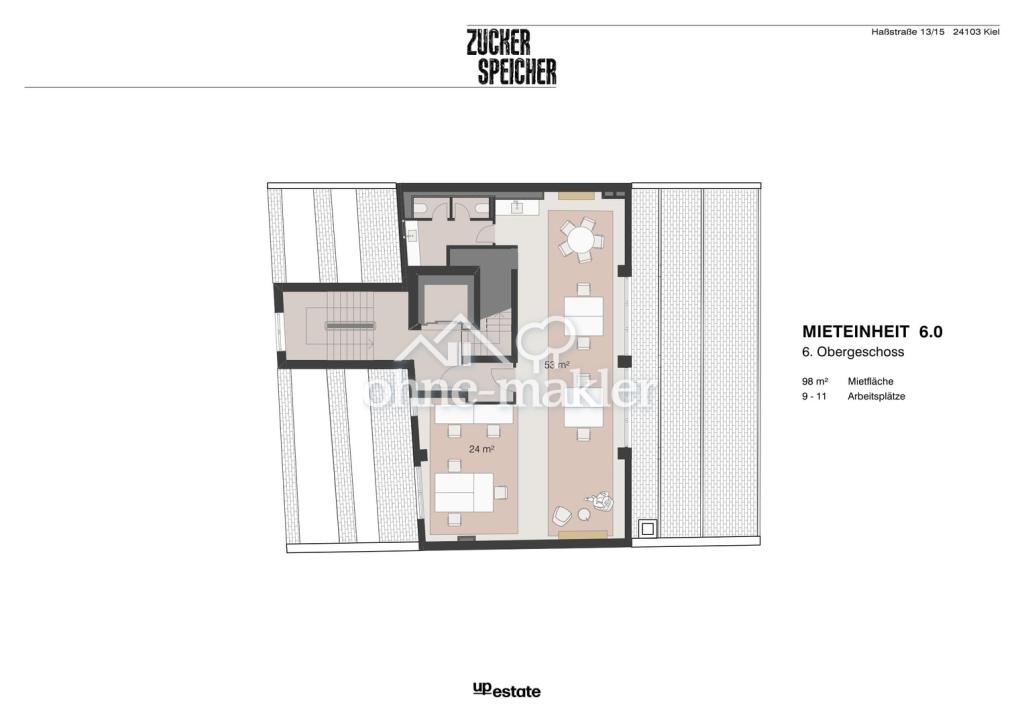 Grundriss 6. Obergeschoss