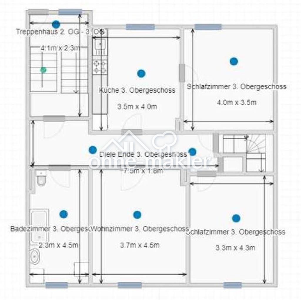Helle 3-Zimmer-Wohnung optional mit Küche – Nähe Borsigplatz (Dortmund) - Photo 3
