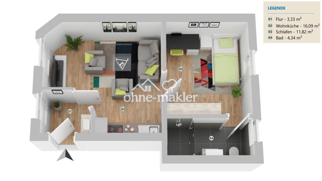 Frisch renovierte 2 Raum Wohnung im Zentrum - Photo 4