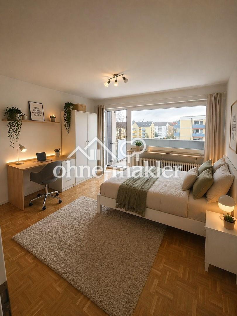 Möbliertes WG-Zimmer mit Balkon in zentraler Lage in Karlsruhe - Photo 1