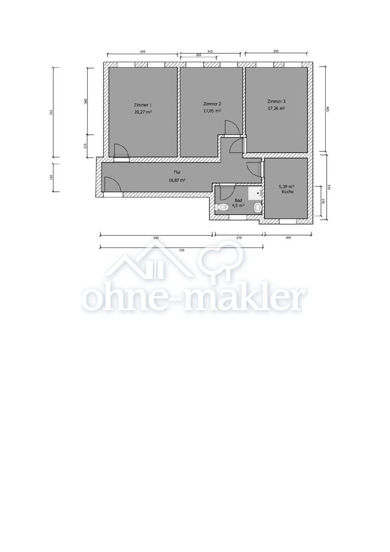Gut geschnittene 3-Zimmer-Wohnung mit Einbauküche in Halle-Südstadt - Photo 1