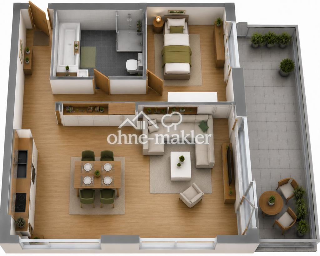 Helle 2,5-Zimmer-Wohnung mit Stellplatz & Balkon in Oberschopfheim - Foto 3