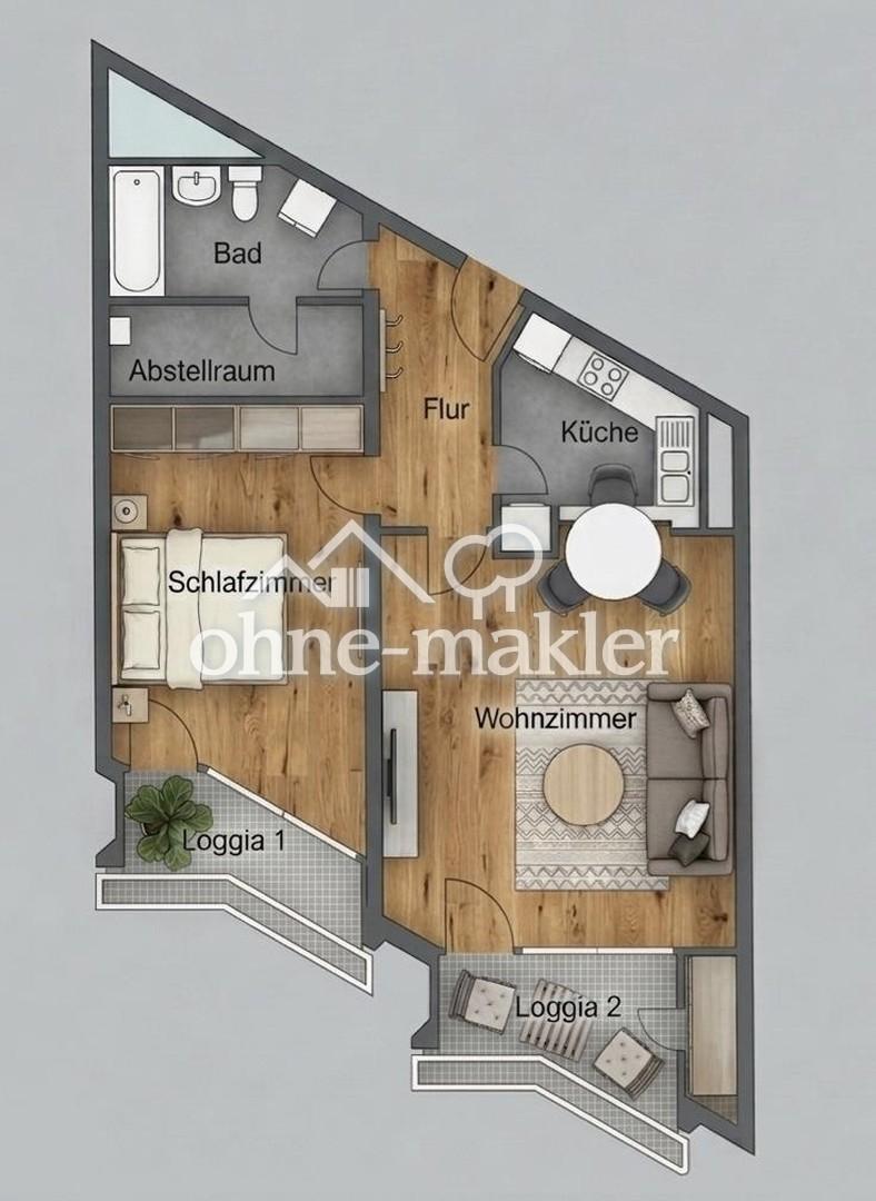 Über den Dächern Mannheims: Frisch renovierte 2ZKB + neue Küche & Panoramablick – sofort bezugsfrei! - Photo 4