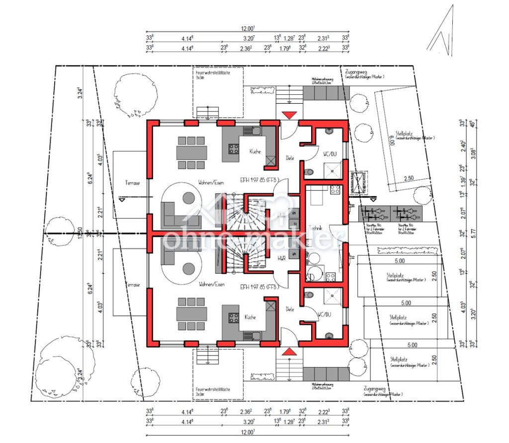 Neubau-Doppelhaushälfte mit 4 Zimmern in Althengstett (Erstbezug) - Foto 5
