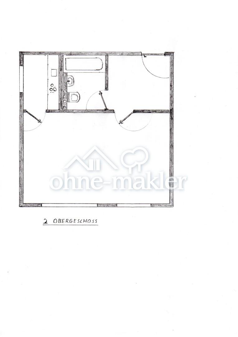 möbliert: 42m²-Apartment mit Küche, Bad, Flur, direkt am Rhein. gute Parkmöglichkeit - Foto 3