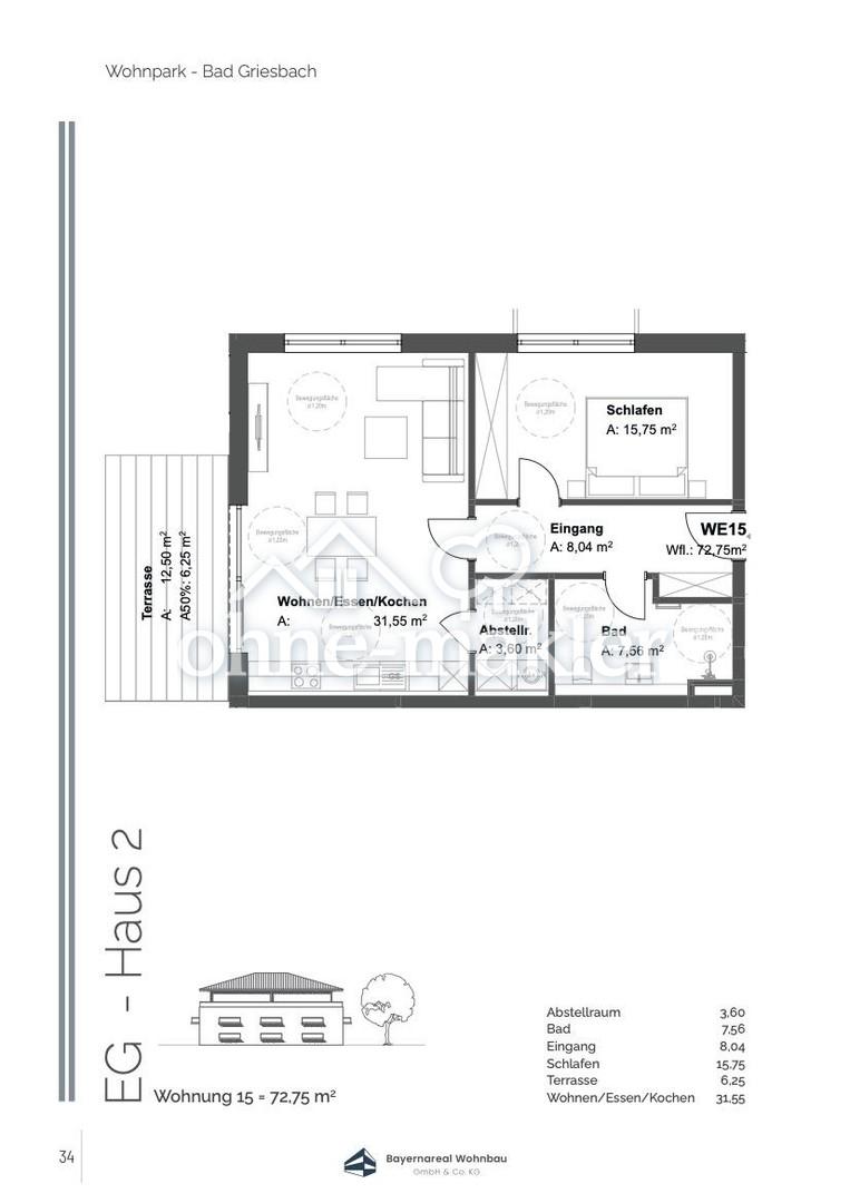 Ideal für Paare 50+ - 2-Zi Wohnung m. Garten - KFW 40 NH - Foto 4