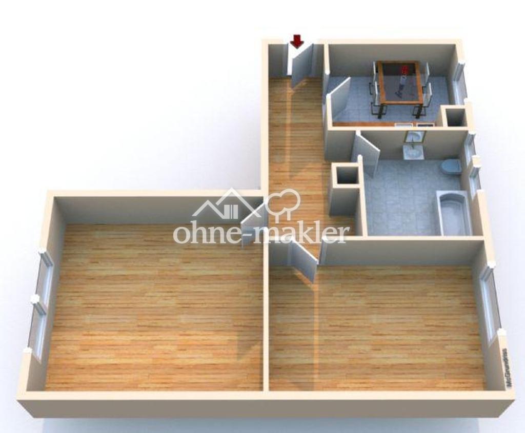2 Zimmerwohnung mit EBK - direkt vom Eigentümer! - Foto 4
