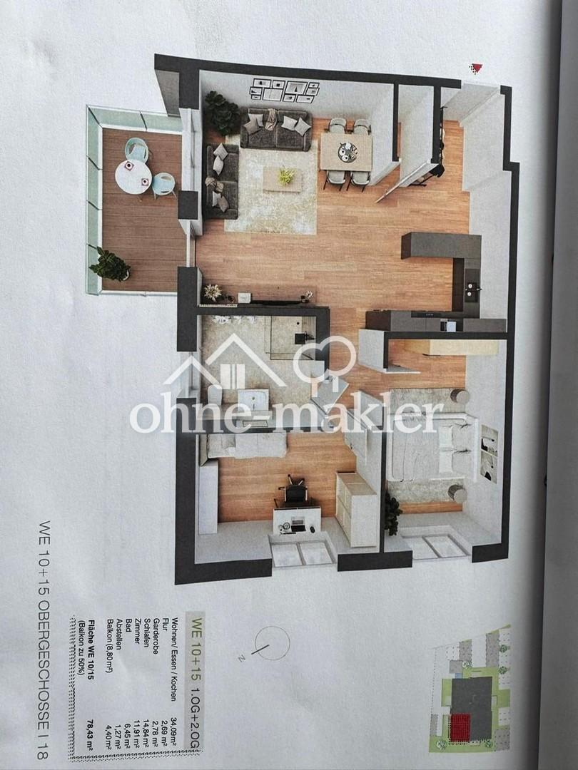 3 Zimmer Neubau Erstbezug, Bahnhofsnähe, Aufzug, Wärmepumpe, PV Anlage, Lüftung, Balkon - Foto 2