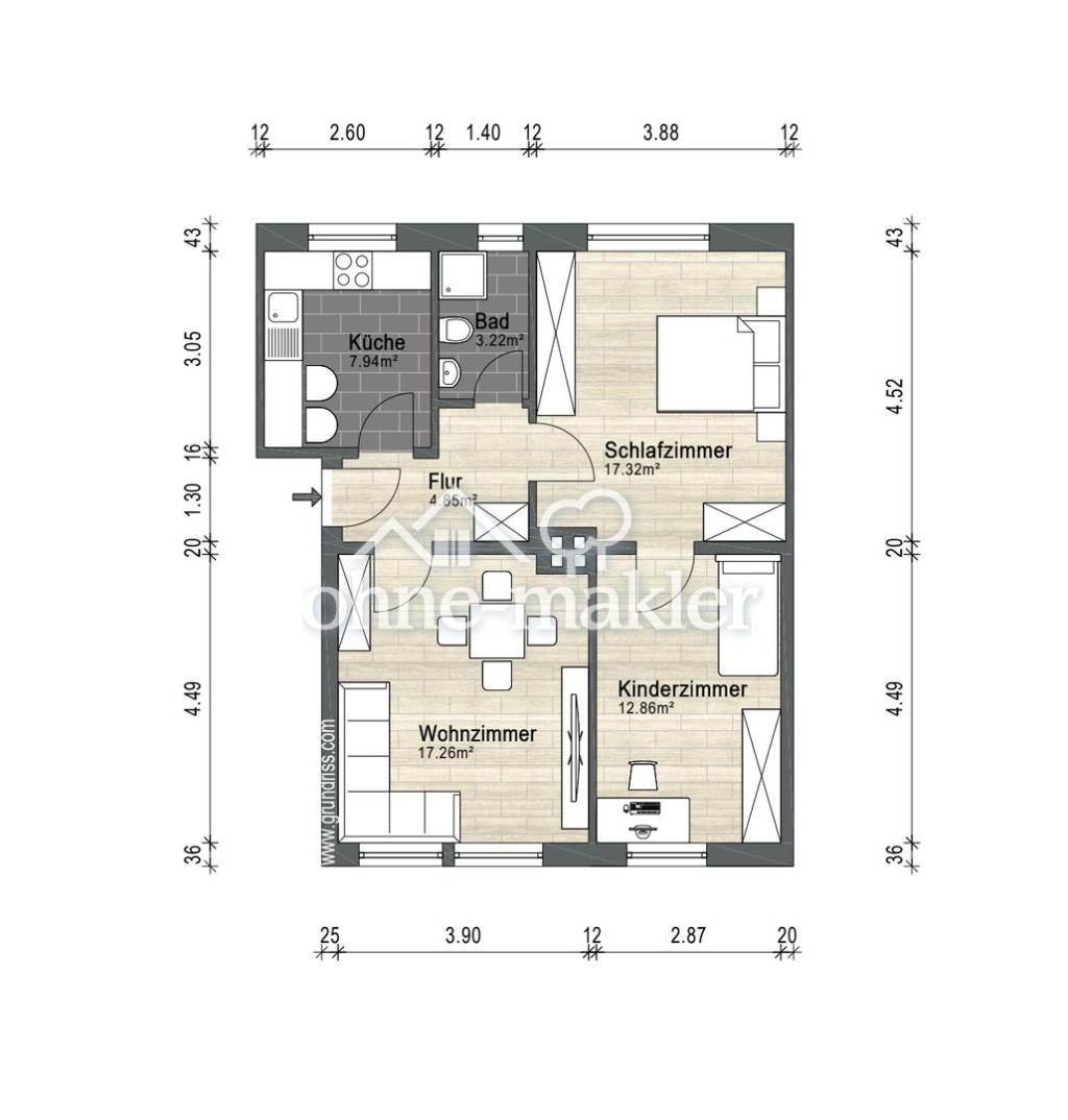 Frisch saniert! 3 Zimmer Wohnung in Bremen Gröpelingen - Foto 3