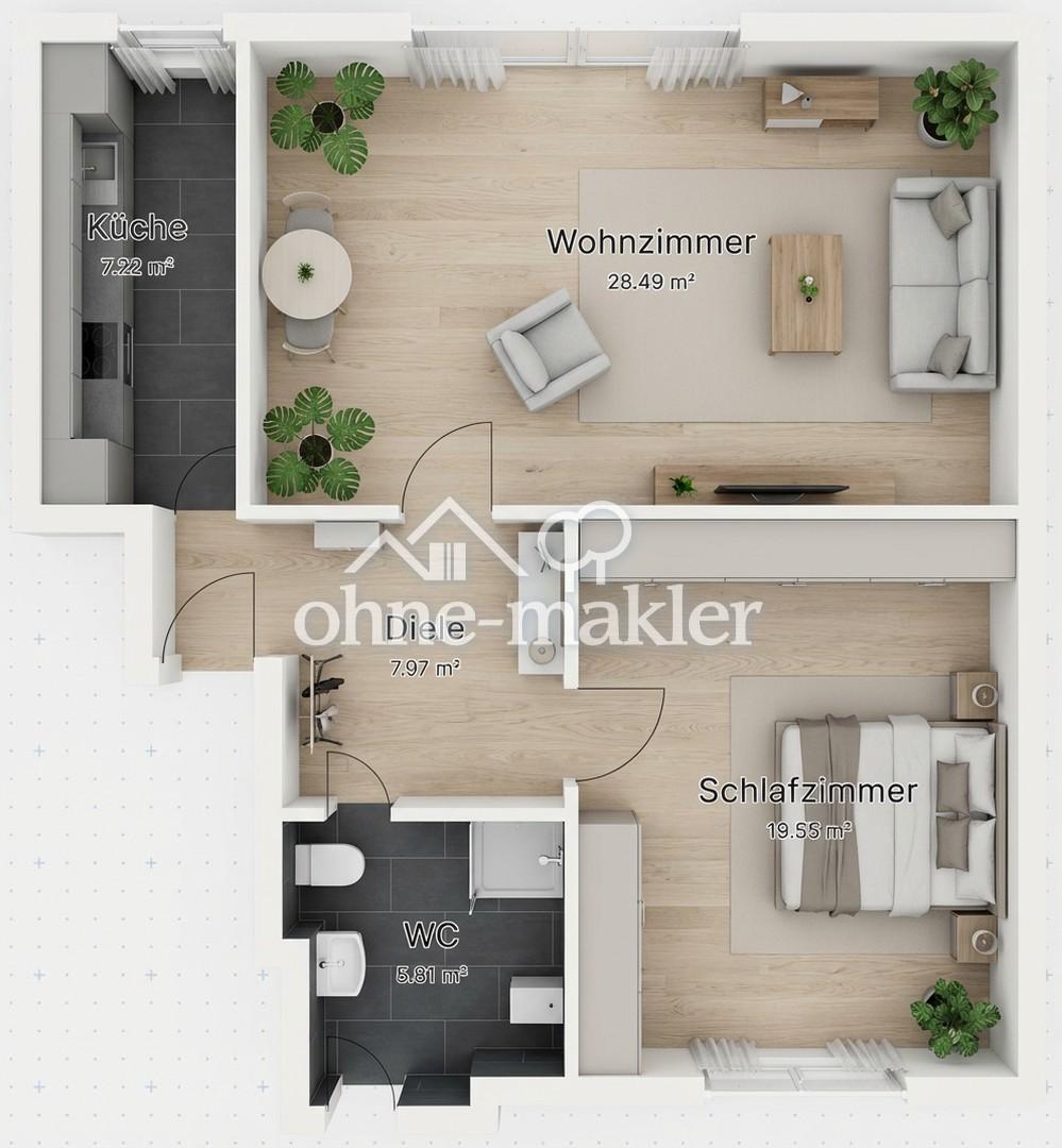 Helle 2-Zimmer-Dachgeschosswohnung mit besonderem Charme - Foto 5