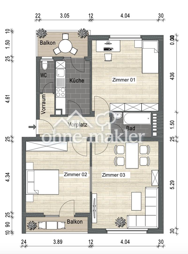 3-Zimmer-Wohnung mit zwei Balkonen in gefragter Lage von Stuttgart - Foto 3