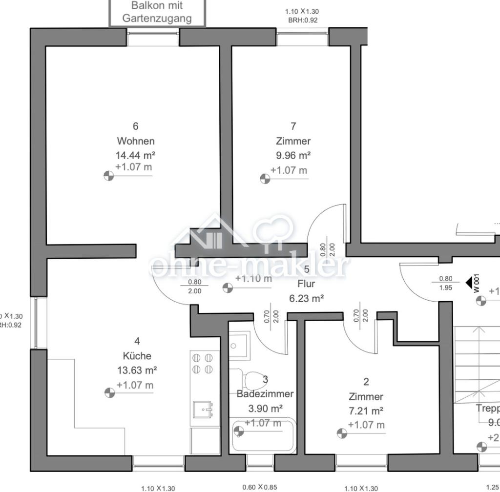 3-Zi.-Gartenwohnung in ruhiger Lage - Erstbezug nach hochwertiger Sanierung - Schlesierstraße 7 - Foto 4