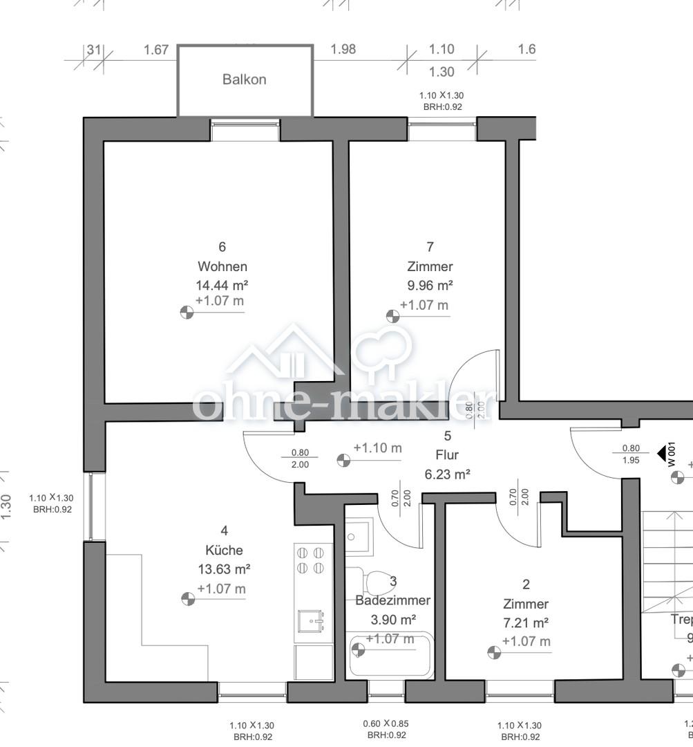 3-Zi.-Wohnung mit Balkon in ruhiger Lage - Erstbezug nach Sanierung - Schwäbelstraße 4 - Foto 4