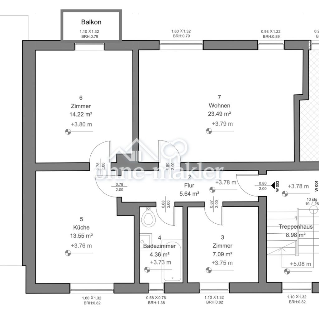 3-Zi.-Wohnung mit Balkon in ruhiger Lage - Erstbezug nach Sanierung - Schlesierstraße 1 - Foto 5