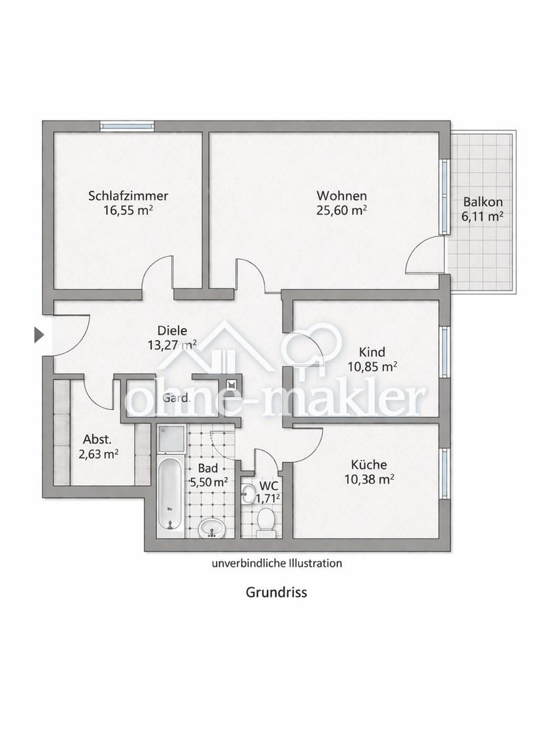 PROVISIONSFREI ZU VERMIETEN 3-Zimmer-Wohnung in TOP-Lage in 71522 Backnang - Foto 1